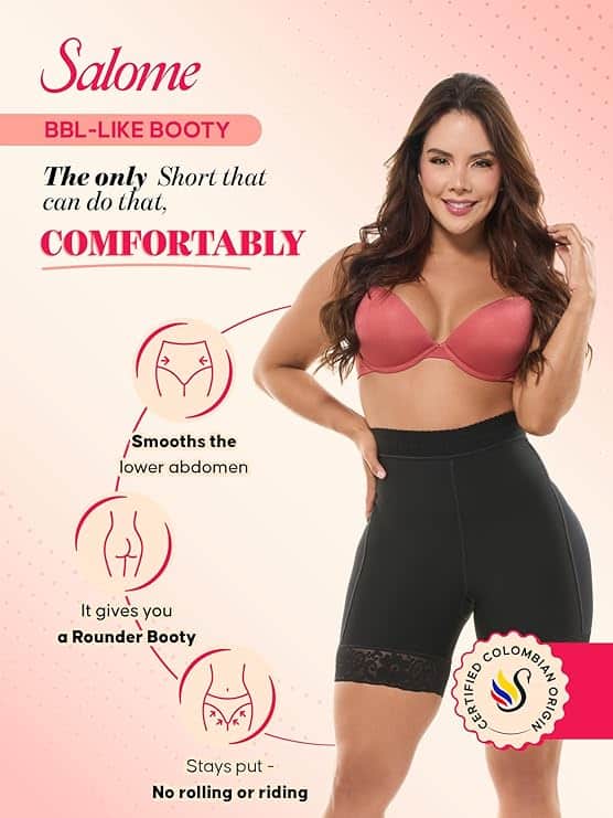 FAJA SALOME REF 0218C SHORT INVISIBLE BANDA SILICONADA STRAPLESS - Imagen 5