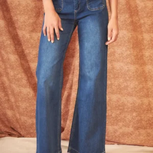 Jeans wide leg bolsillos