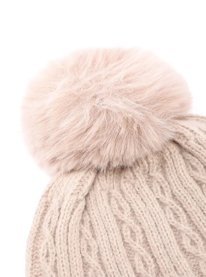 Gorro con pompón de pelo sintético - Imagen 5