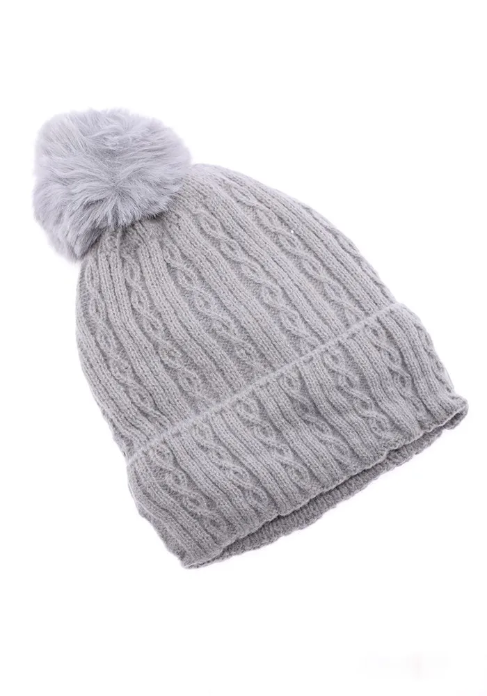Gorro con pompón de pelo sintético - Imagen 8