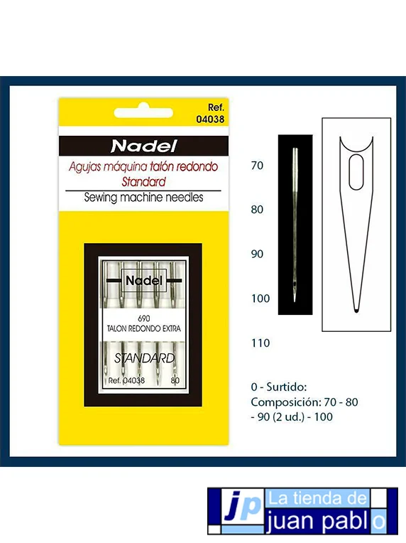 GENIZ 02127 Aguja para Máquina de Coser Talón Redondo Punta de Bola