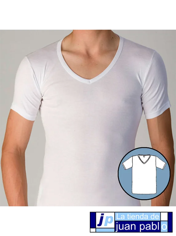 GIL MAS 1294 Camiseta Caballero Manga Corta Pico
