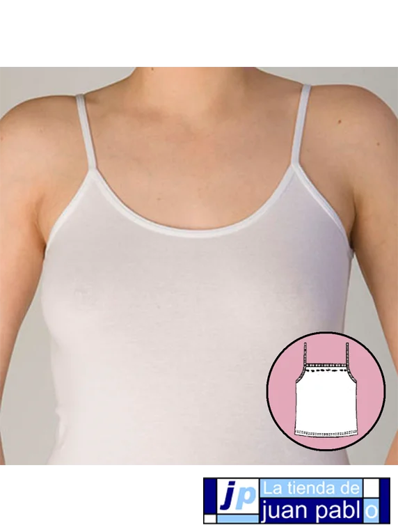 GIL MAS 2980 Camiseta Señora Tirante Fino Algodón Lycra - Imagen 2