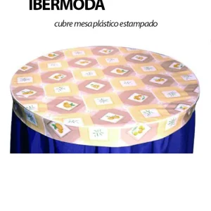 IBERMODA Cubre-mesa de Plástico Estampado-Transparente