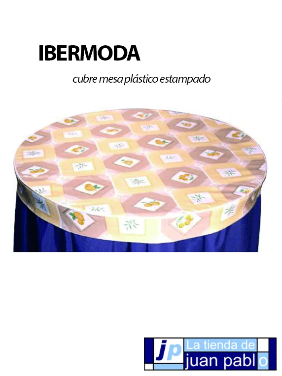 IBERMODA Cubre-mesa de Plástico Estampado-Transparente