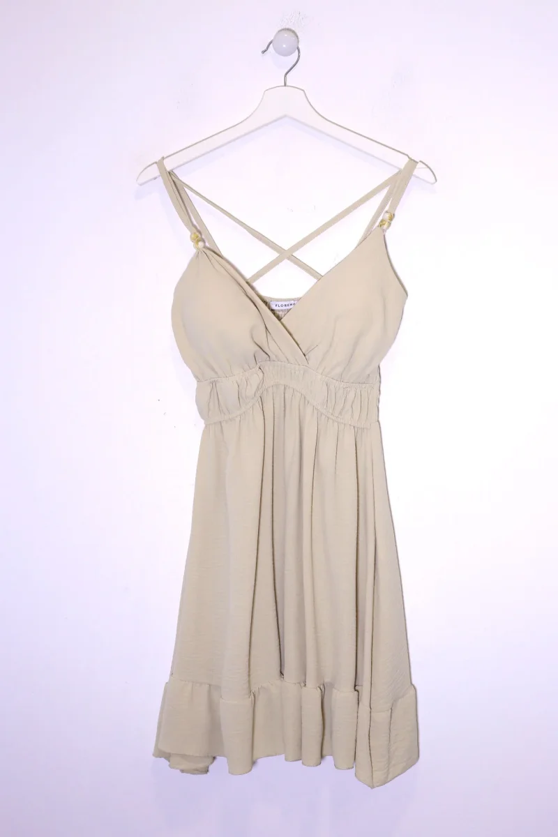 Vestido abalorios fluido corto - Imagen 4