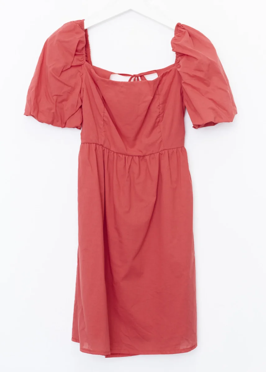 Vestido corto manga abullonada - Imagen 6