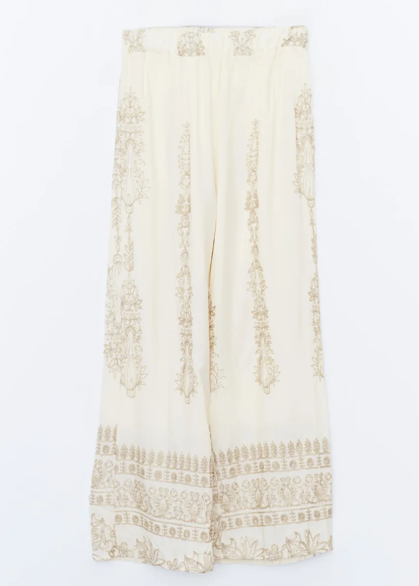 Pantalones rectos bordado - Imagen 4