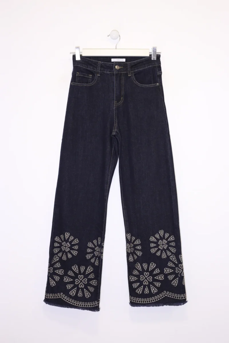 Jeans rectos bordados - Imagen 4