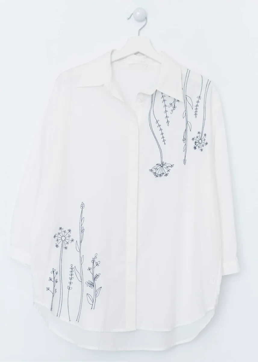 Camisa bordado floral - Imagen 5