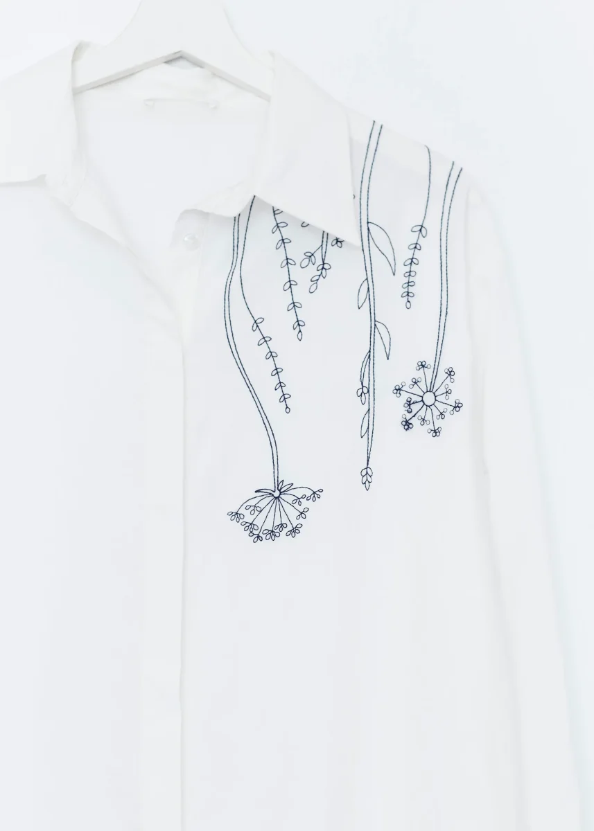 Camisa bordado floral - Imagen 8