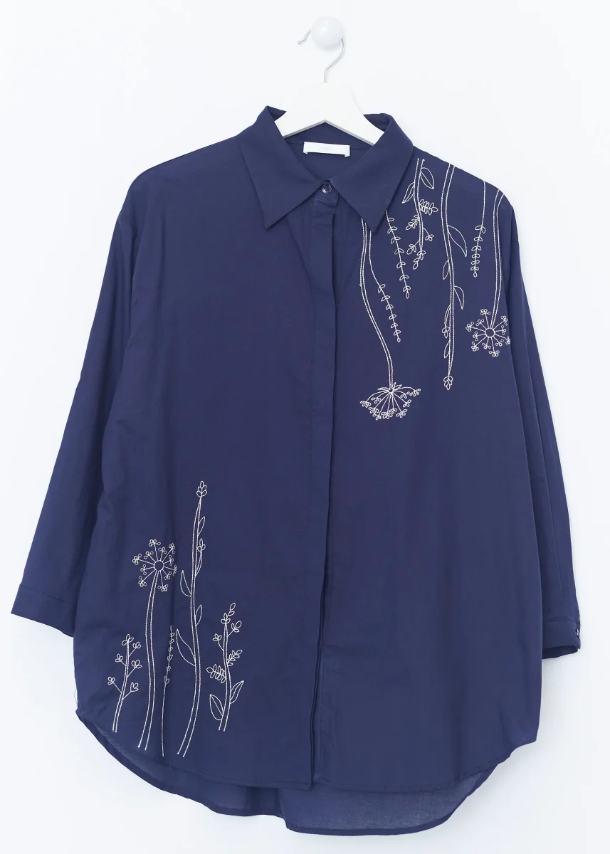 Camisa bordado floral - Imagen 9