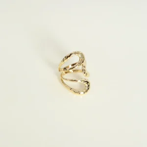Anillo triple onda texturada