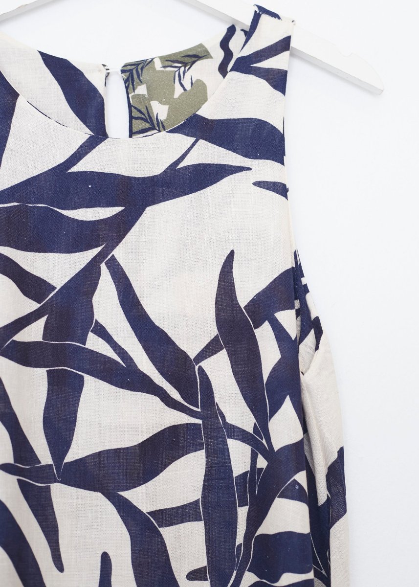 Vestido largo lino estampado - Imagen 8