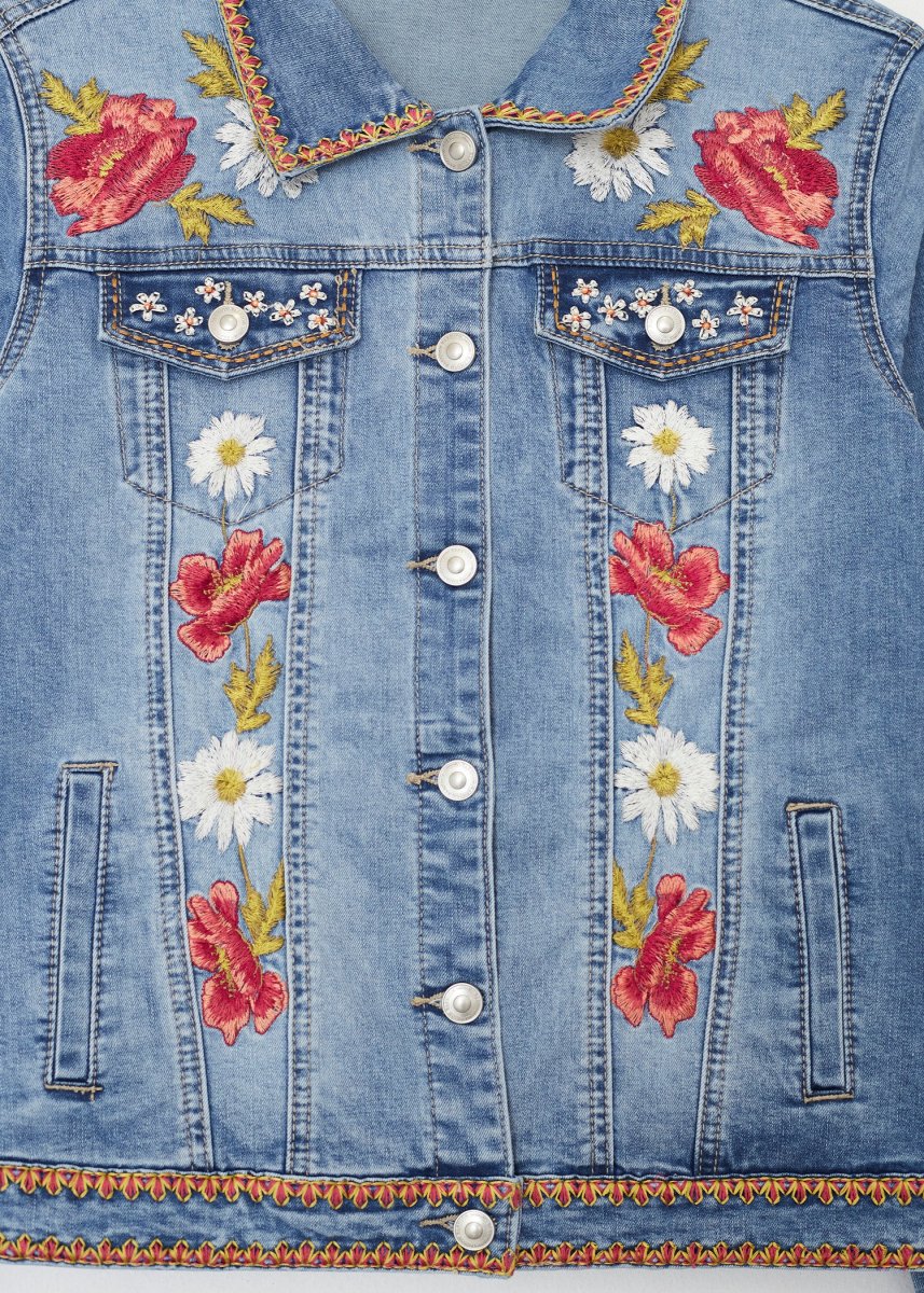 Cazadora denim bordados - Imagen 4