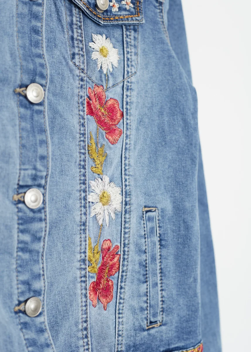 Cazadora denim bordados - Imagen 7