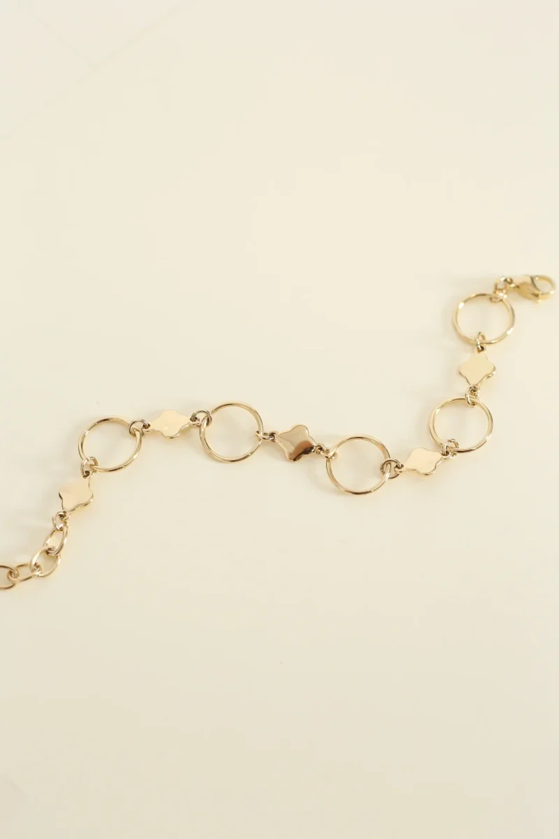 Pulsera combinada círculo y flor - Imagen 5