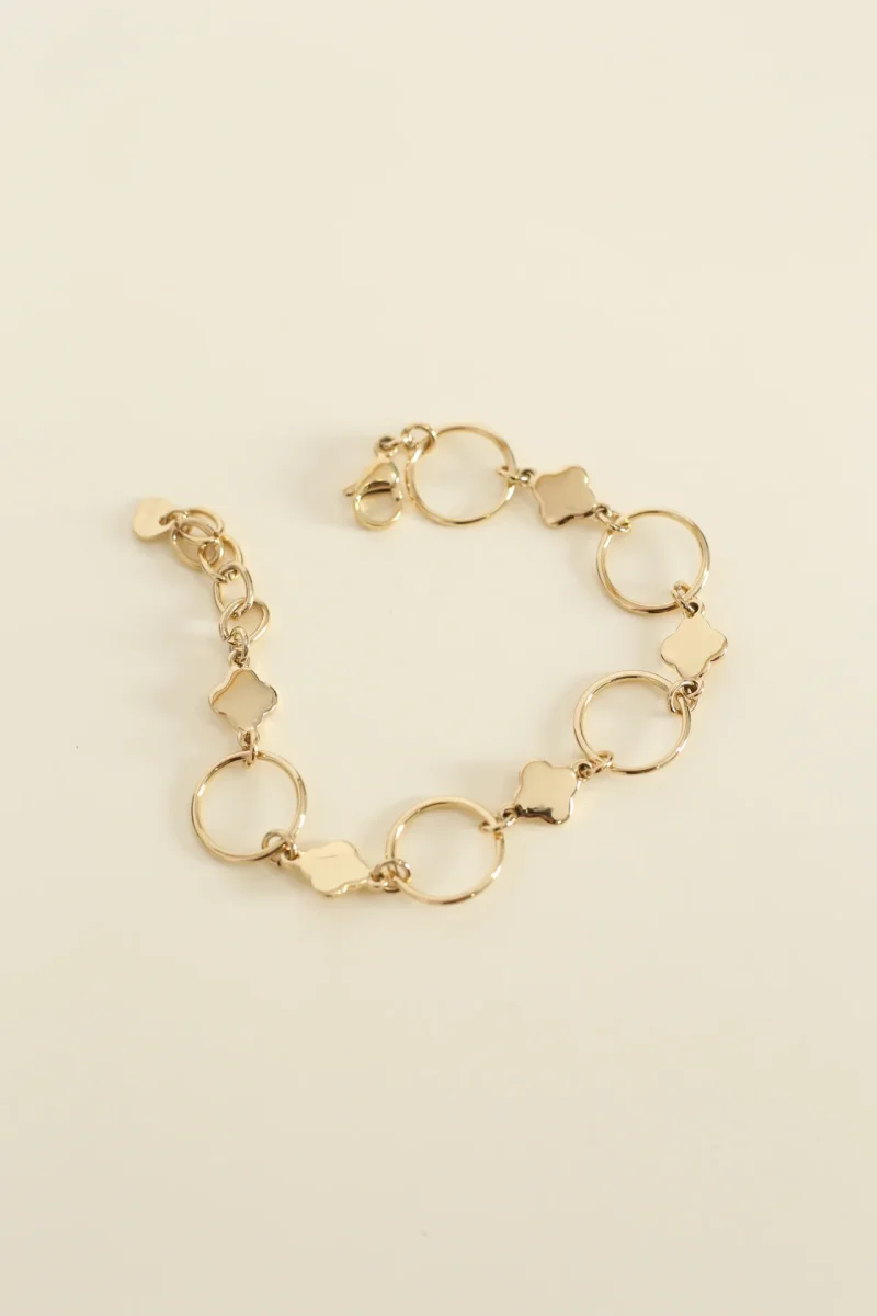 Pulsera combinada círculo y flor - Imagen 4
