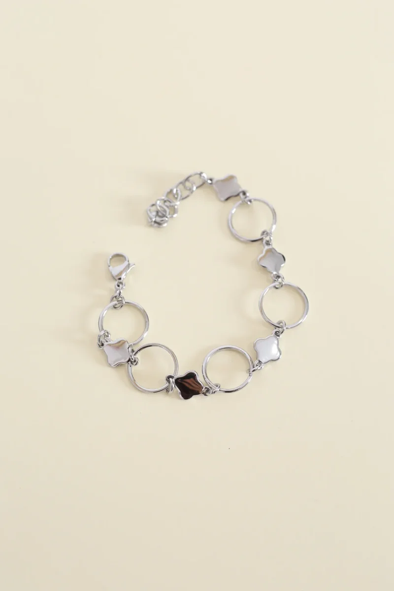 Pulsera combinada círculo y flor