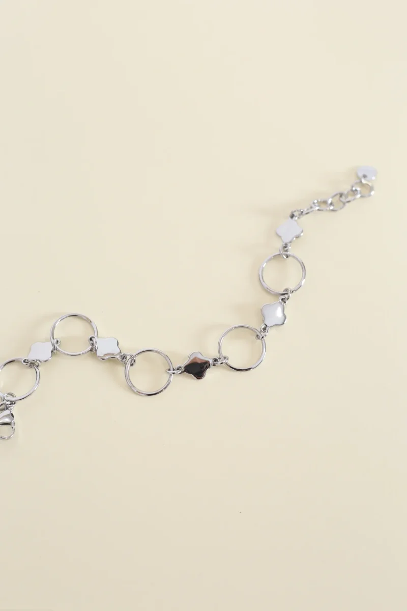 Pulsera combinada círculo y flor - Imagen 3
