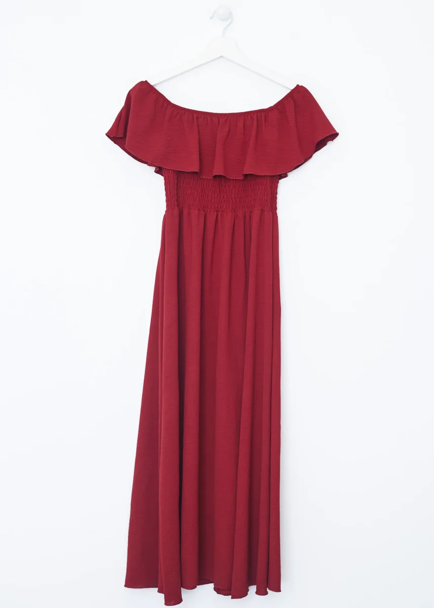Vestido fruncido volante - Imagen 6