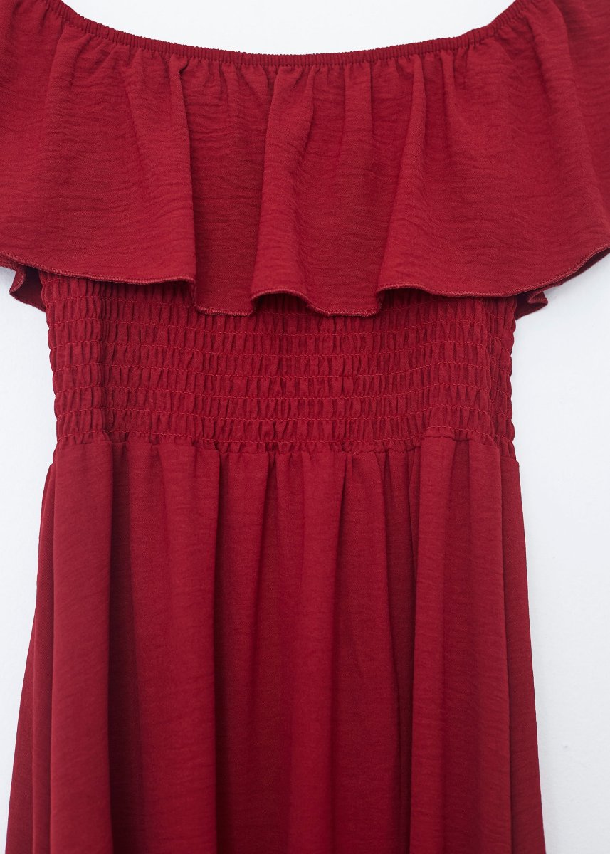 Vestido fruncido volante - Imagen 7