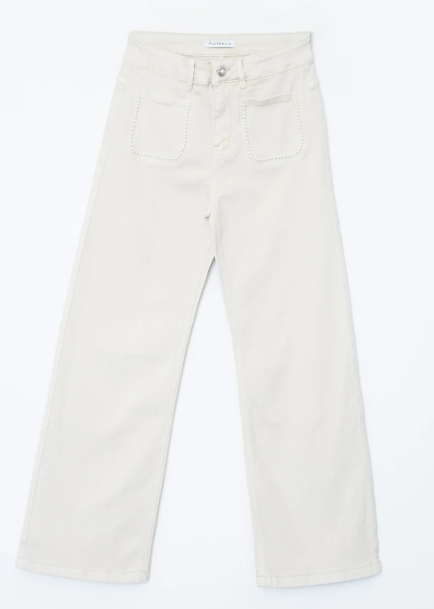 Jeans wide leg perlas - Imagen 4