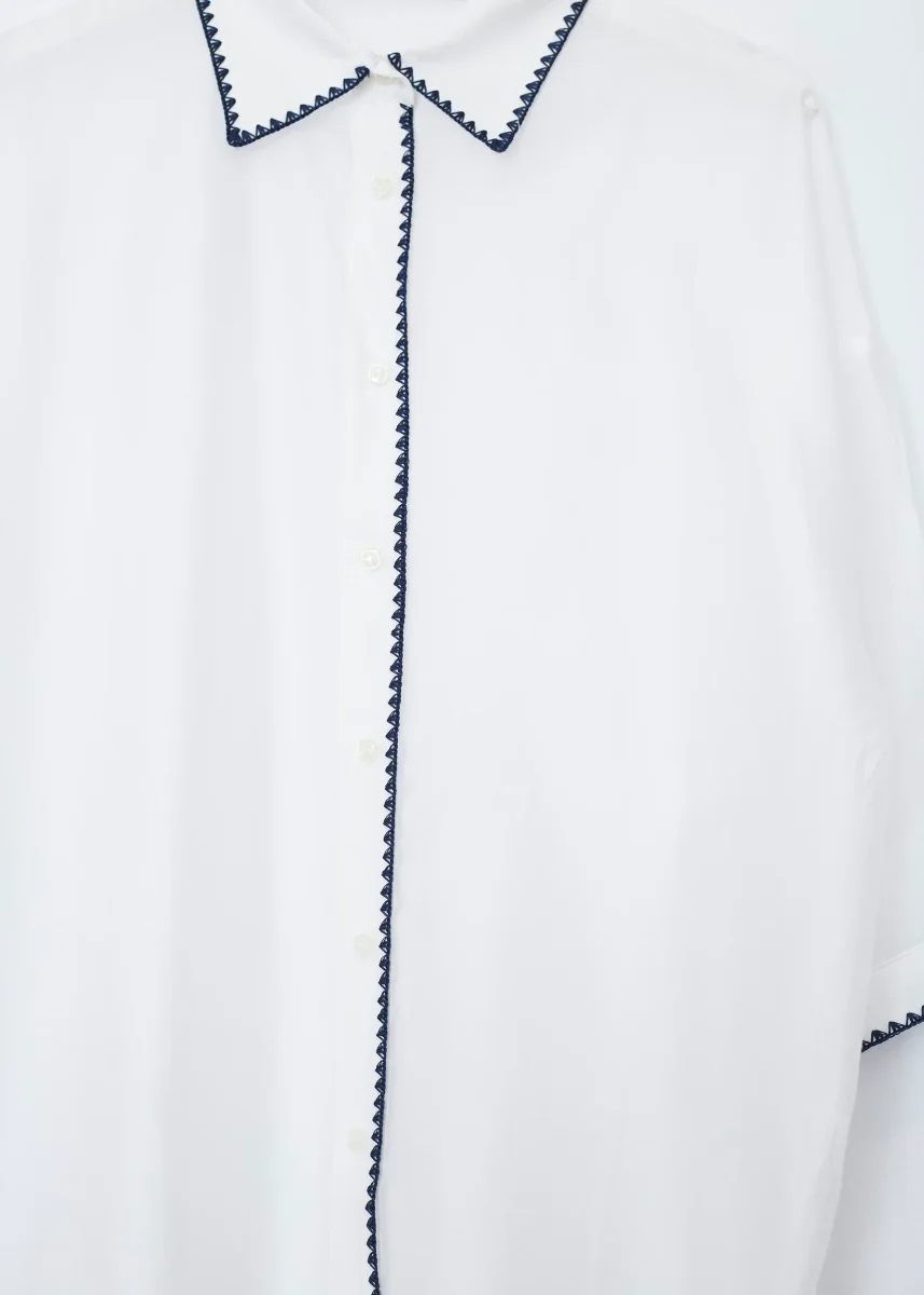 Camisa organza detalle crochet - Imagen 9