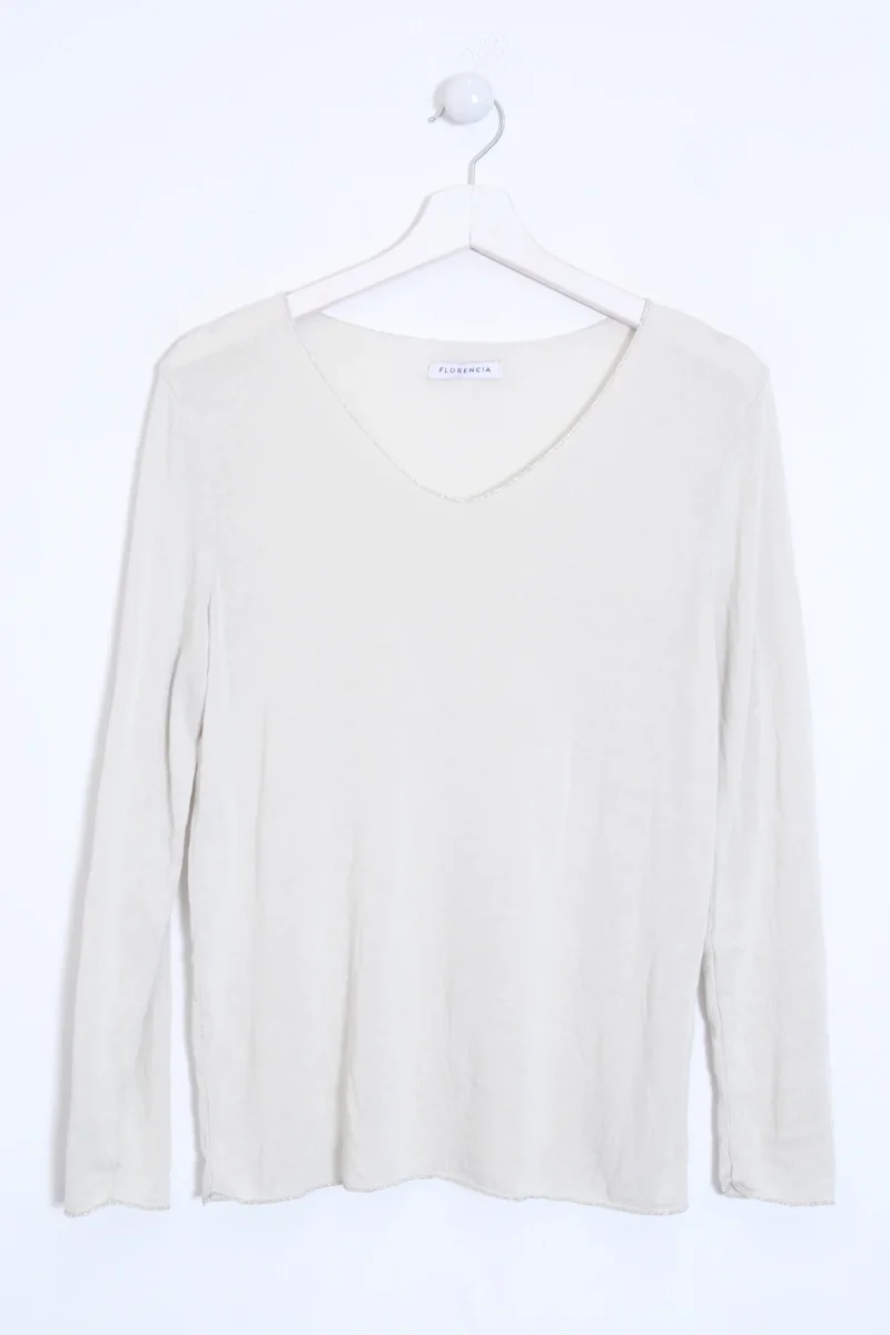 Camiseta cuello punta plata - Imagen 6