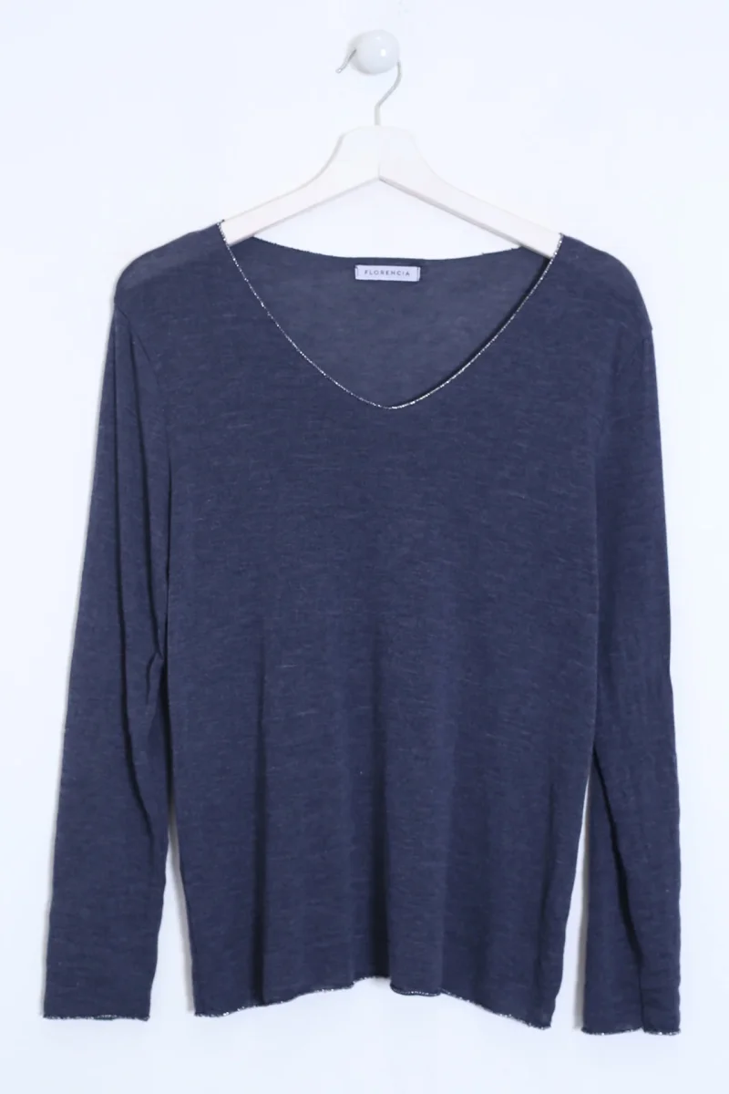 Camiseta cuello punta plata - Imagen 9