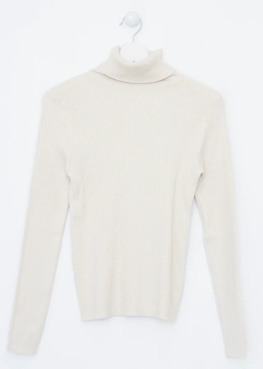 Jersey canalé cuello alto - Imagen 6