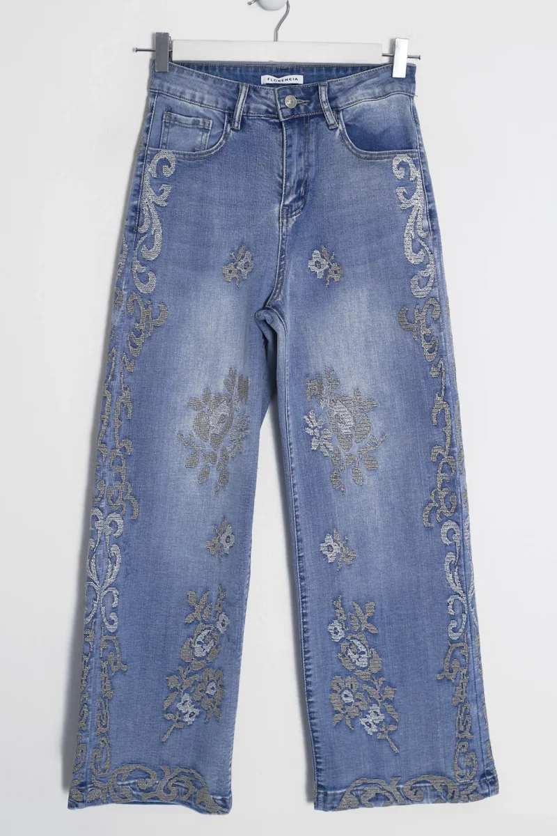 Jeans bordados rectos - Imagen 7
