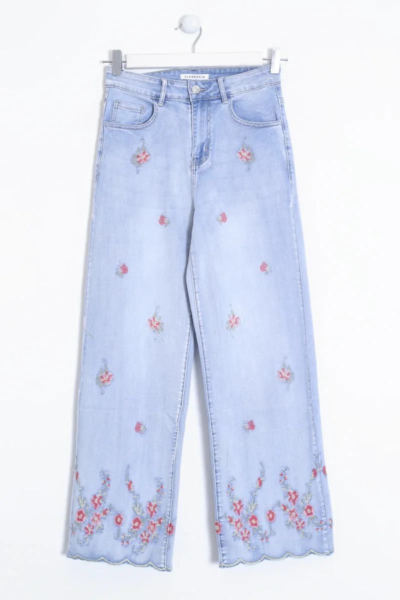 Jeans bordados rectos - Imagen 8