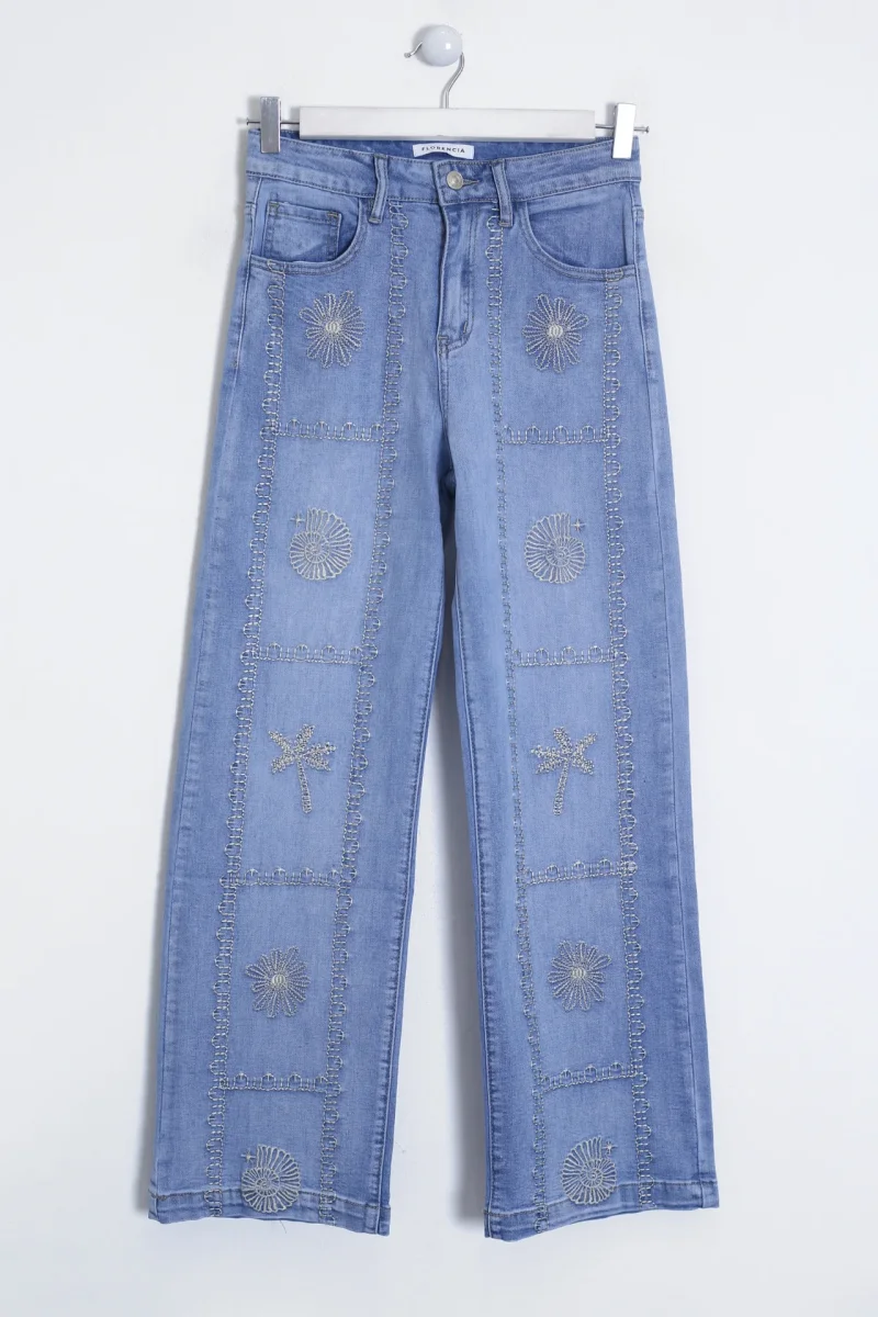 Jeans bordados rectos - Imagen 7