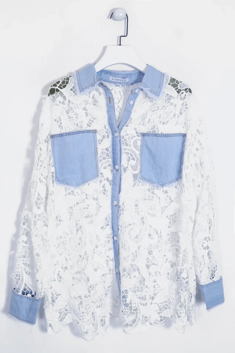 Camisa guipur denim - Imagen 5
