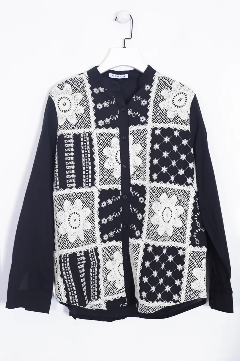 Camisa bordada patchwork - Imagen 7