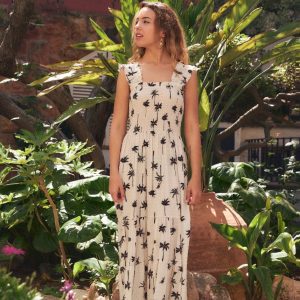 Vestido plumeti palmeras