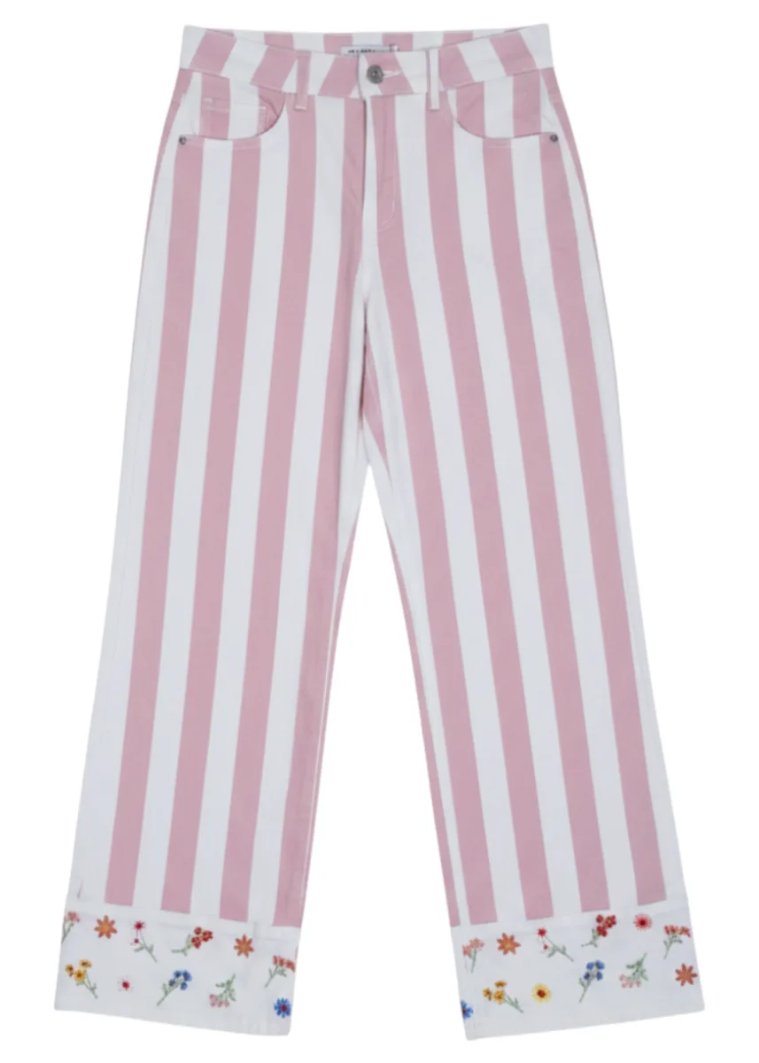 Jeans rayas bordado - Imagen 3