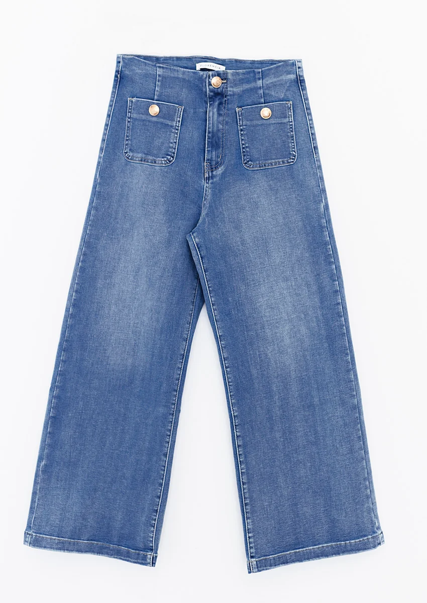 Jeans wide leg cropped - Imagen 4