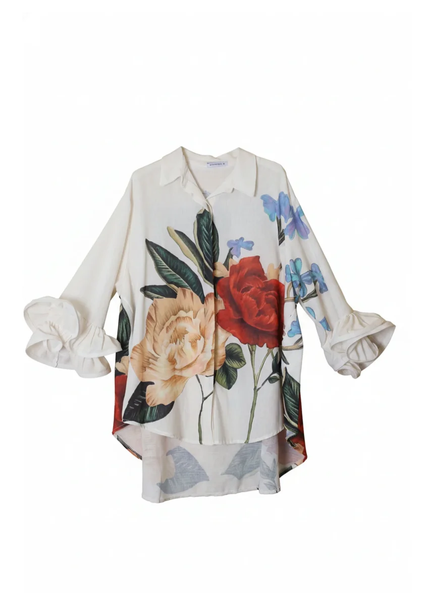 Camisa estampada volantes - Imagen 3