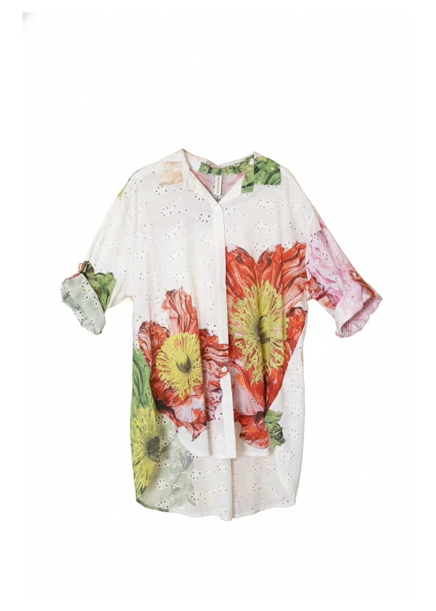 Camisa bordada estampada - Imagen 7