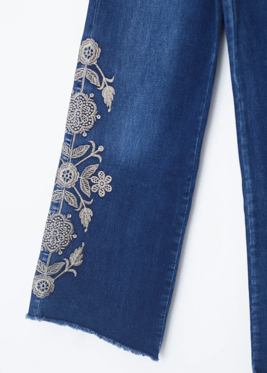 Jeans wide leg bordados - Imagen 7