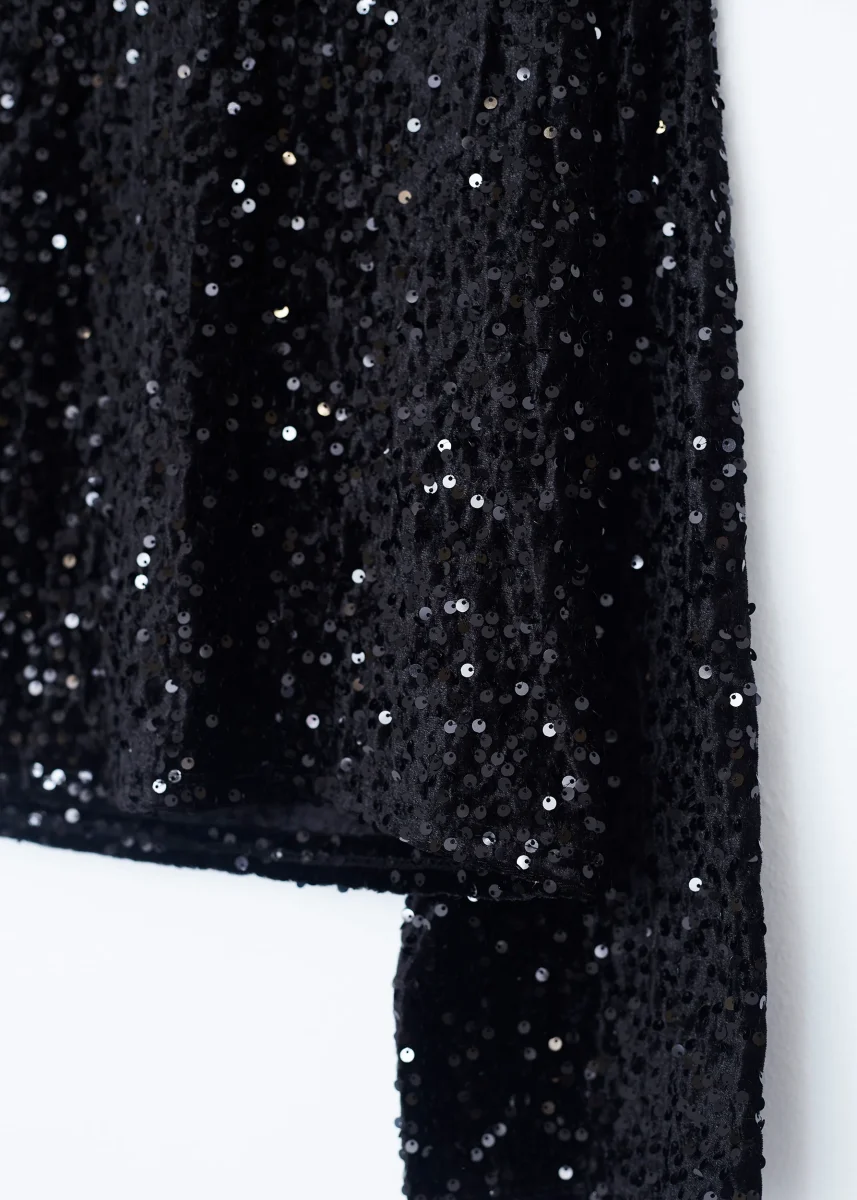 Camiseta terciopelo paillettes lazo - Imagen 8