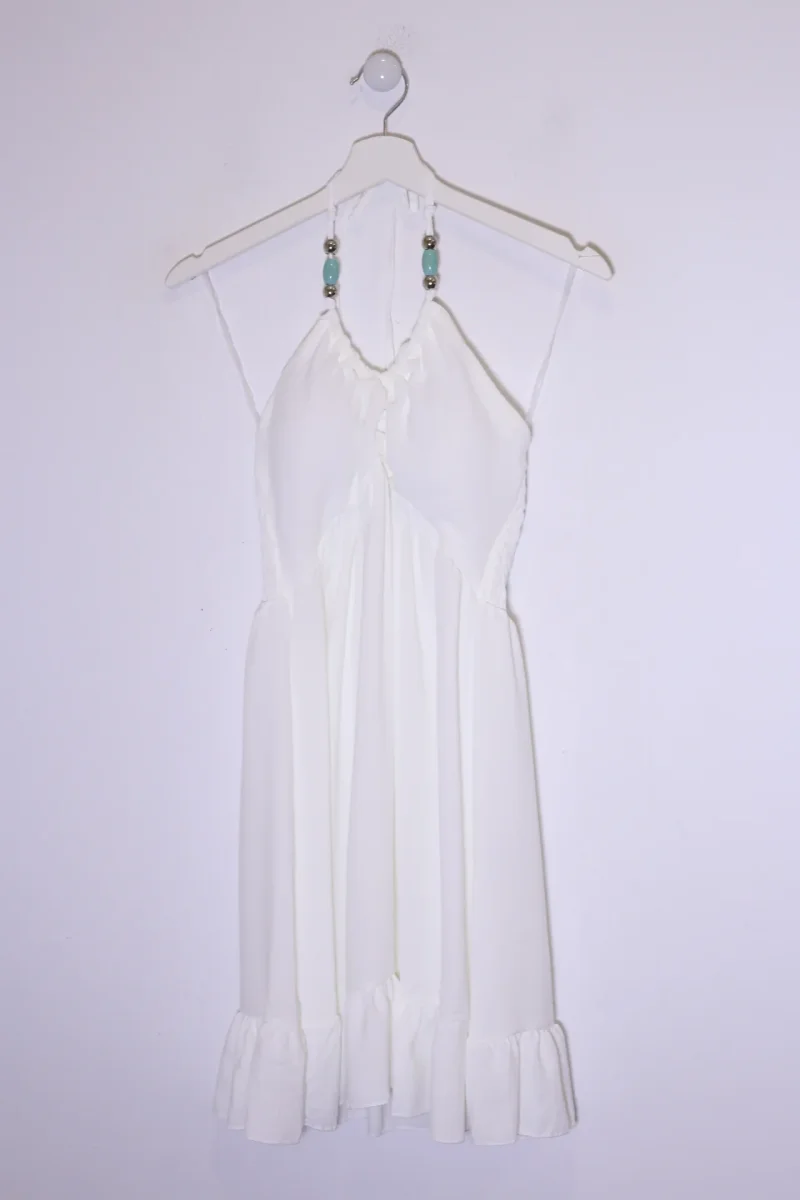 Vestido abalorios fluido corto - Imagen 6