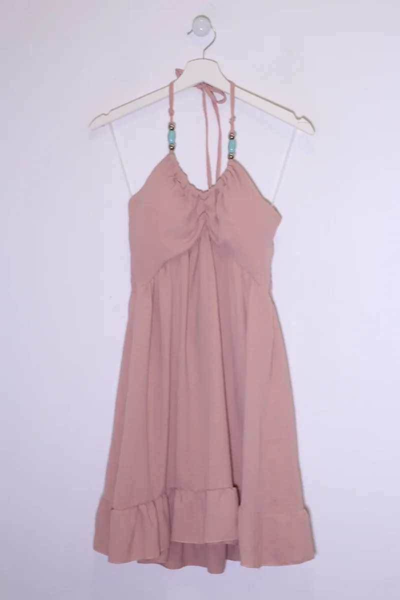Vestido abalorios fluido corto - Imagen 8