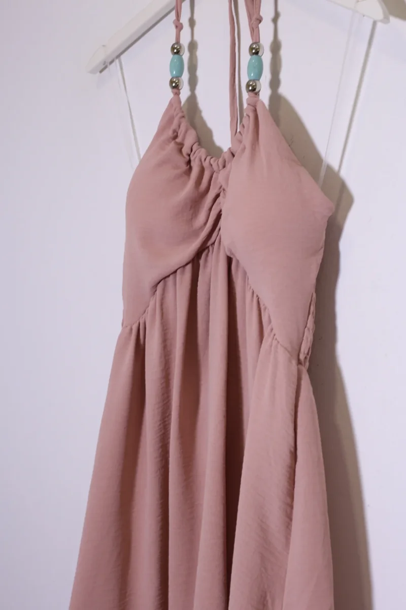 Vestido abalorios fluido corto - Imagen 9