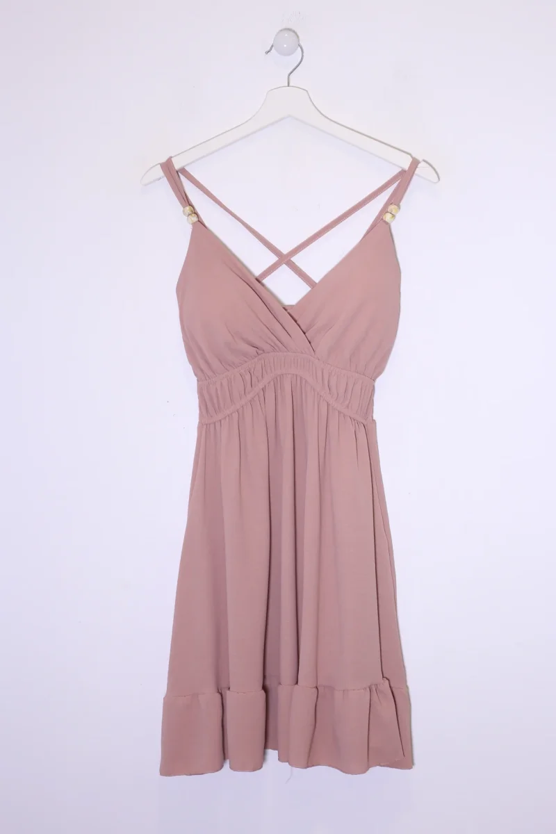 Vestido abalorios fluido corto - Imagen 6