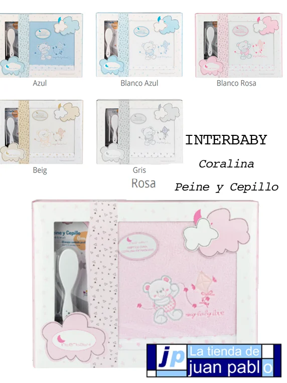 INTERBABY Tríptico Coralina para Cuna + Peine y Cepillo - Imagen 2
