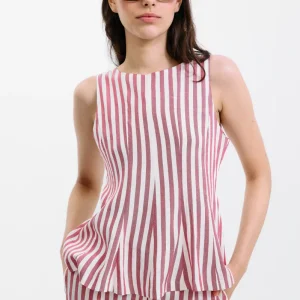 Top Gelosia Rayas Blanco y Rojo