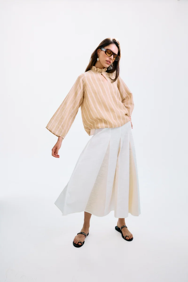 Blusa Zefiro Rayas Beige - Imagen 6